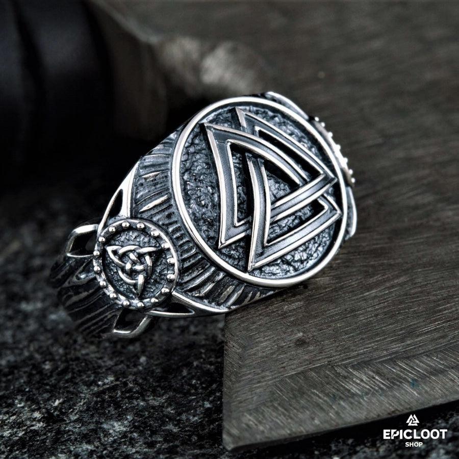 925 silver Valknut Symbol Ring