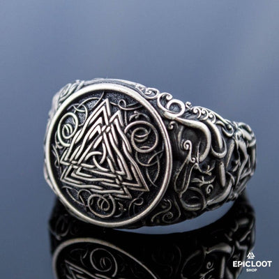 925 silver Valknut Symbol Ring Urnes Style