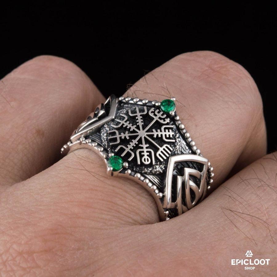 925 silver Vegvisir Ring Nordic Designs