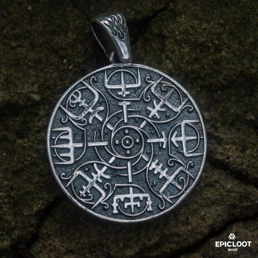 925 Silver Vegvisir Symbol Pendant