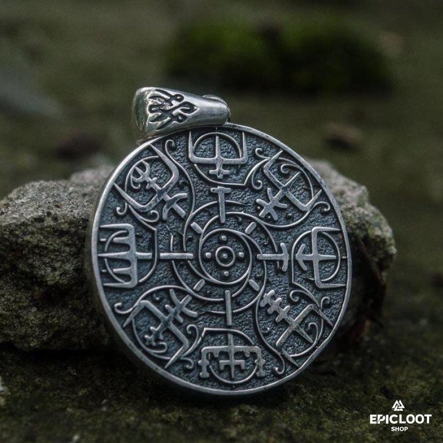 925 Silver Vegvisir Symbol Pendant