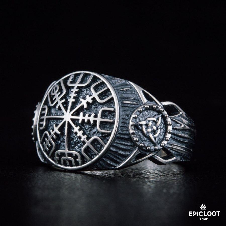 925 silver Vegvisir Symbol Ring