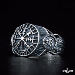 Anello Con Simbolo Vegvisir In Argento 925