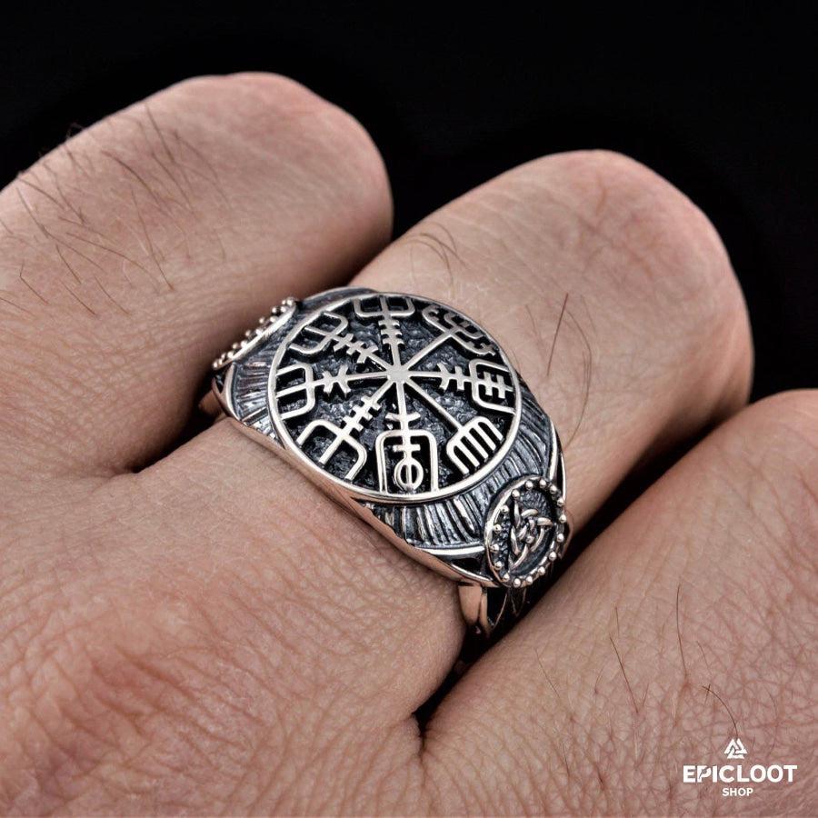 925 silver Vegvisir Symbol Ring