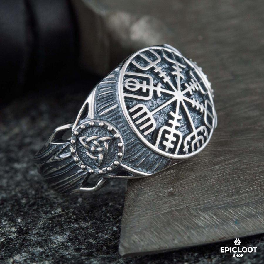 925 silver Vegvisir Symbol Ring