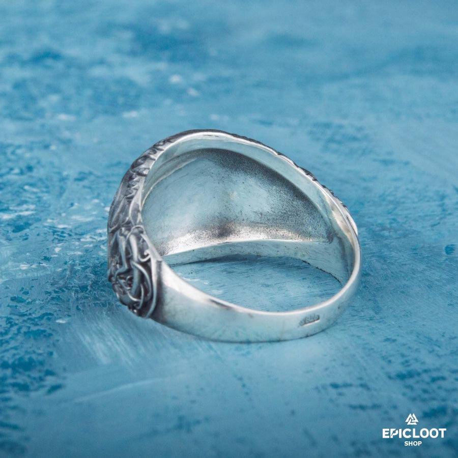 925 silver Vegvisir Symbol Ring Urnes Style
