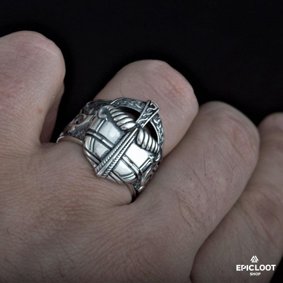 925 silver Viking Spangenhelm Helmet Nordic Design