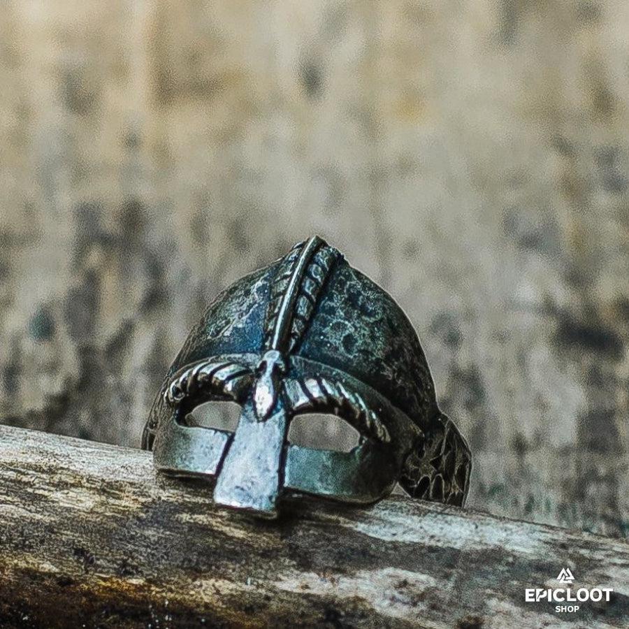 925 silver Viking Spangenhelm Helmet Ring
