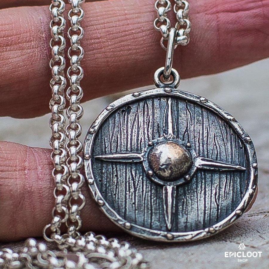 925 Silver Vikings Shield Pendant