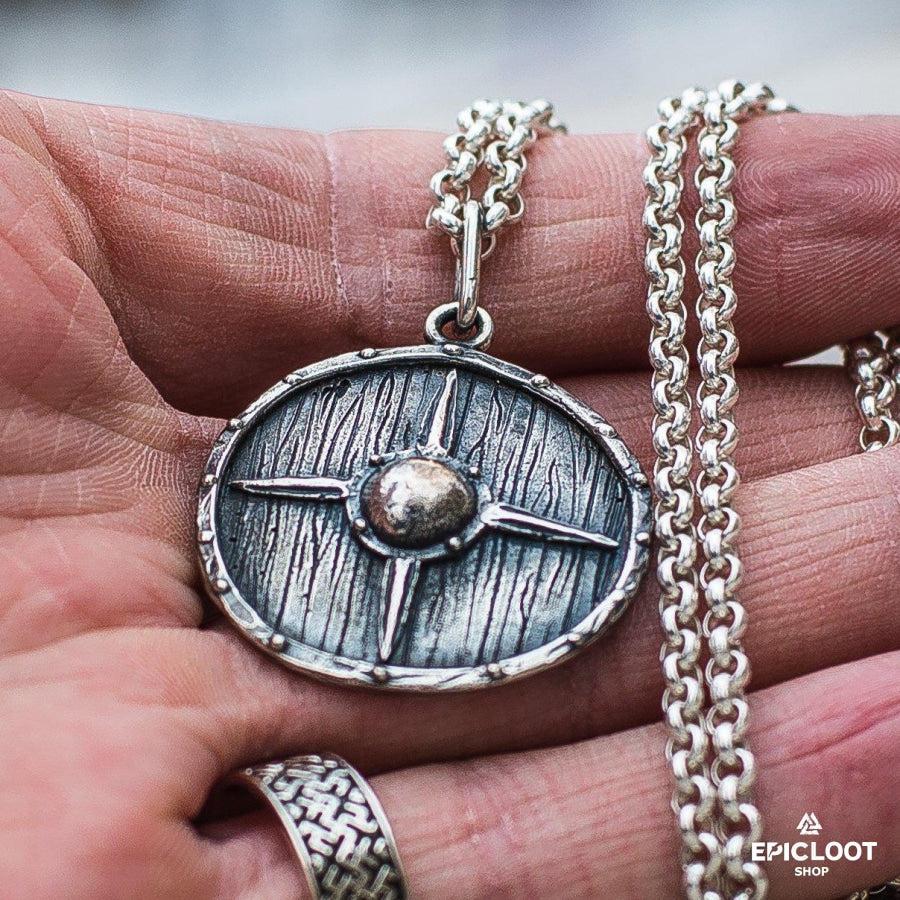 925 Silver Vikings Shield Pendant