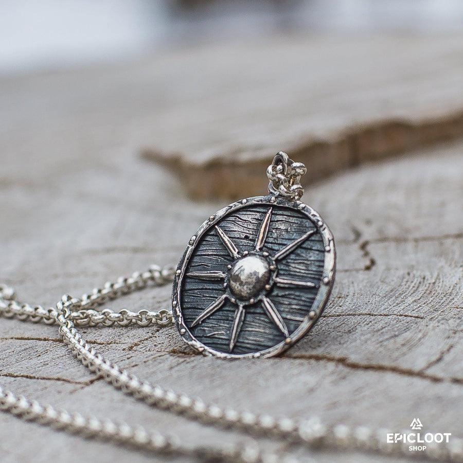 925 Silver Vikings Shield Pendant