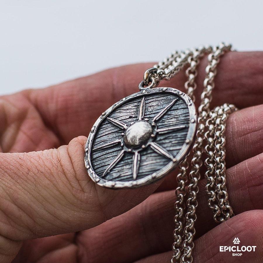 925 Silver Vikings Shield Pendant