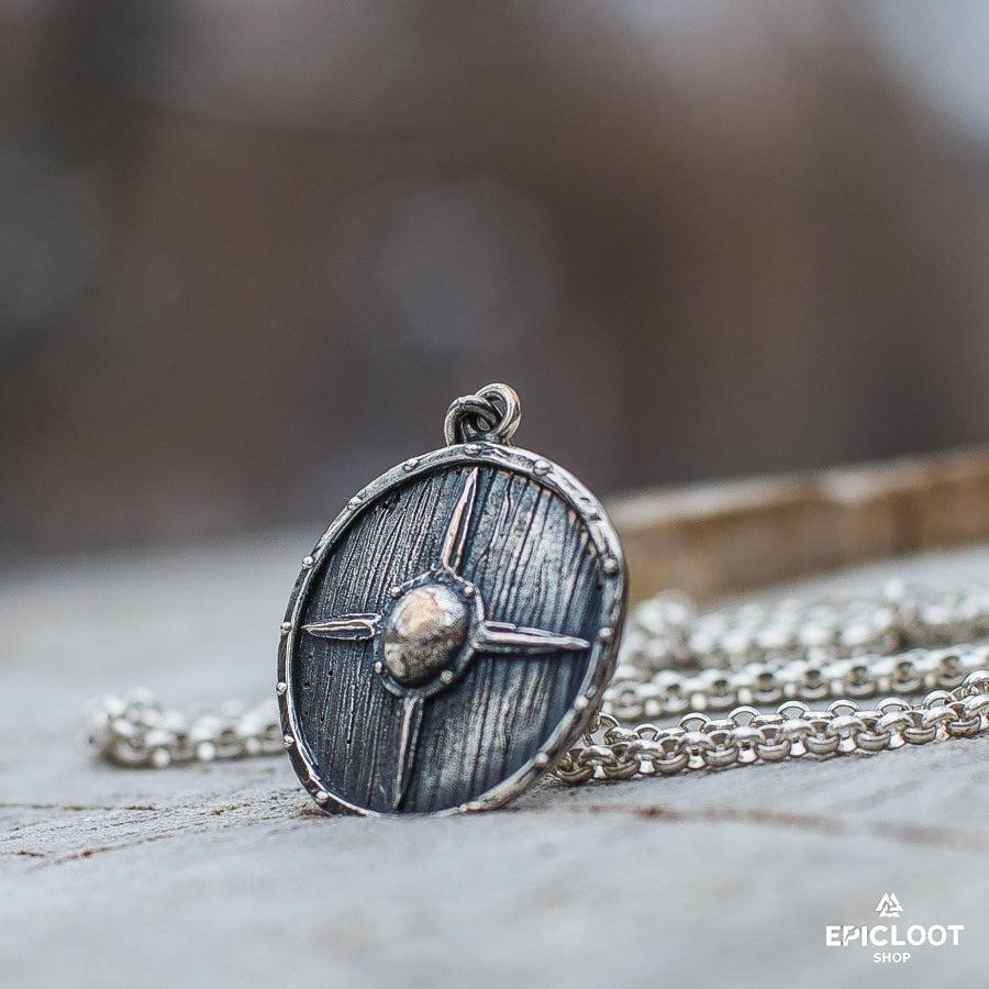 925 Silver Vikings Shield Pendant