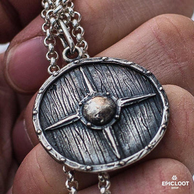 Ciondolo Scudo dei Vichinghi in Argento 925