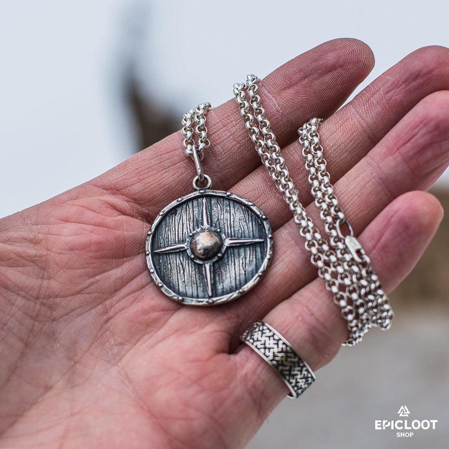 925 Silver Vikings Shield Pendant