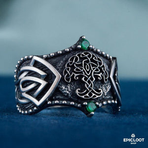 925 silver Yggdrasil Ring Nordic Design