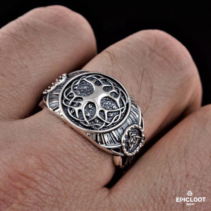 925 silver Yggdrasil Symbol Ring