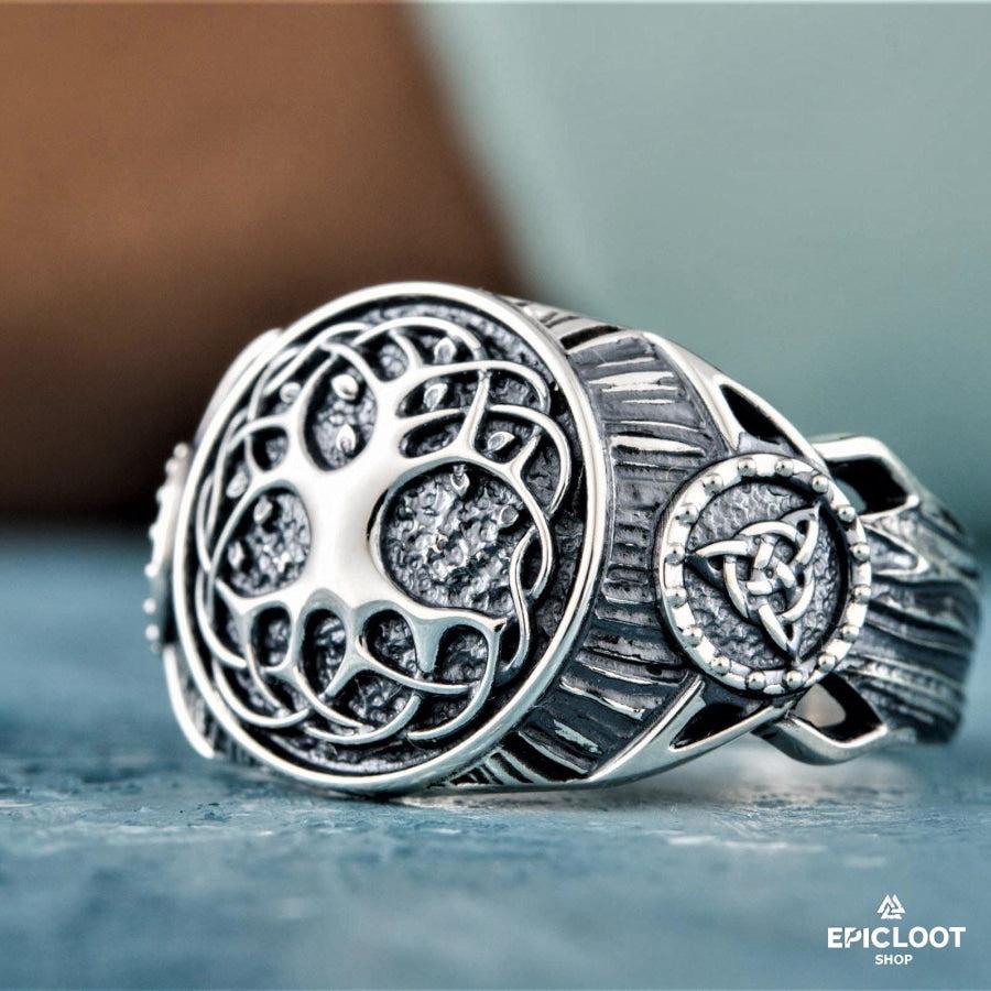 925 silver Yggdrasil Symbol Ring