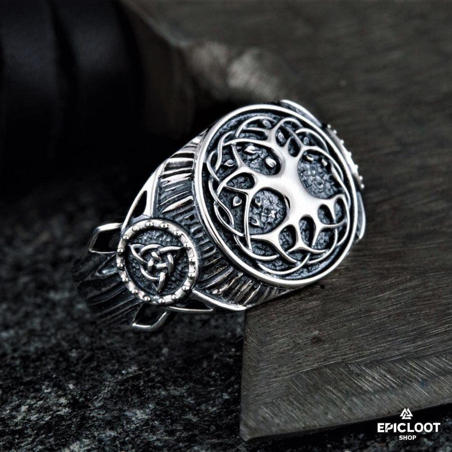 925 silver Yggdrasil Symbol Ring