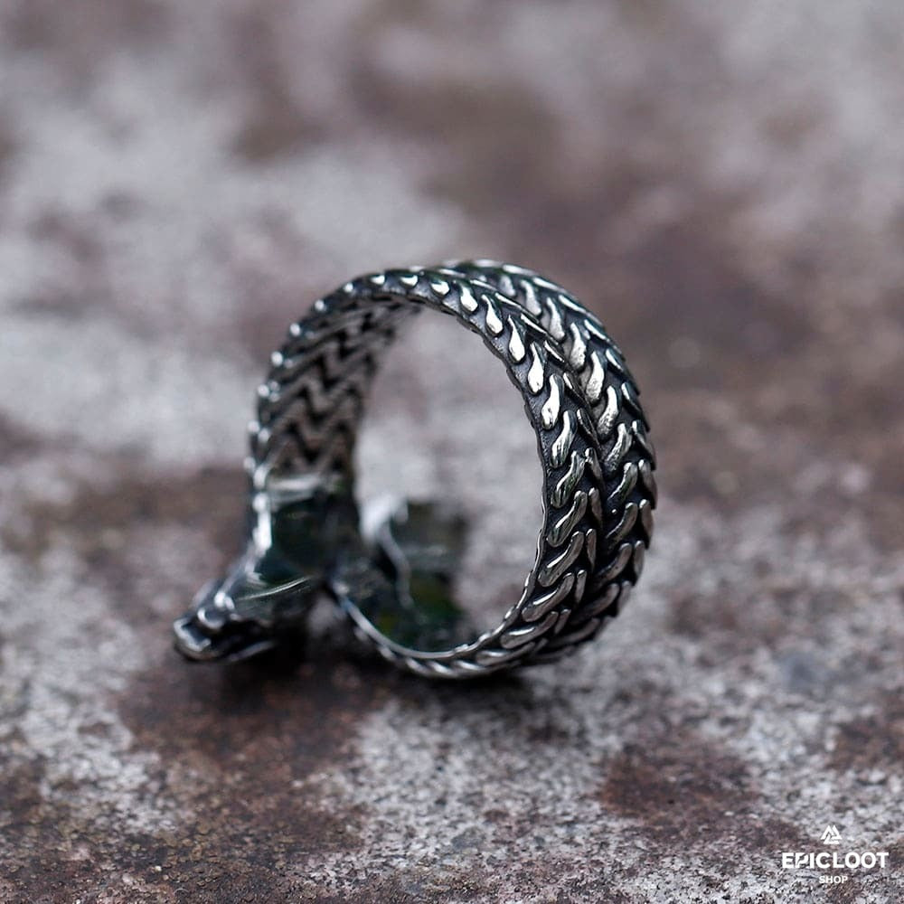 Coiled Dragon Viking Ring