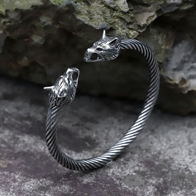 Geri and Freki Wolves Viking Bracelet