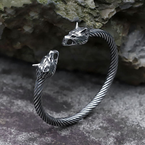 Geri and Freki Wolves Viking Bracelet