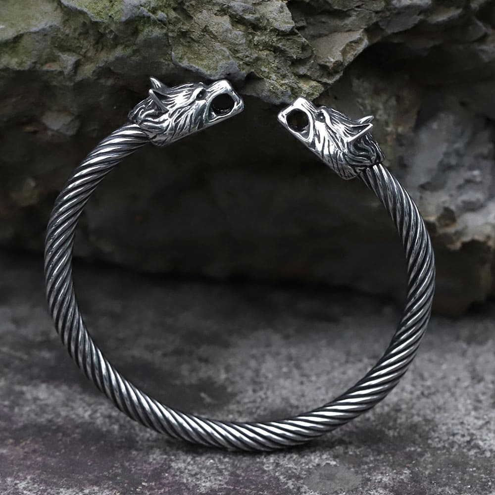 Geri and Freki Wolves Viking Bracelet