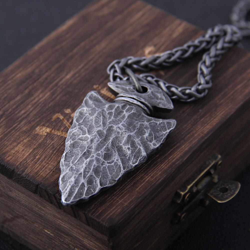 Gungnir Spear with the Helm of Awe Symbol Necklace