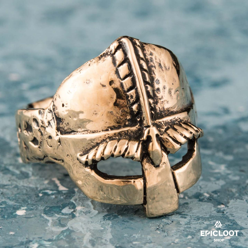 Viking Helmet Bronze Viking Ring