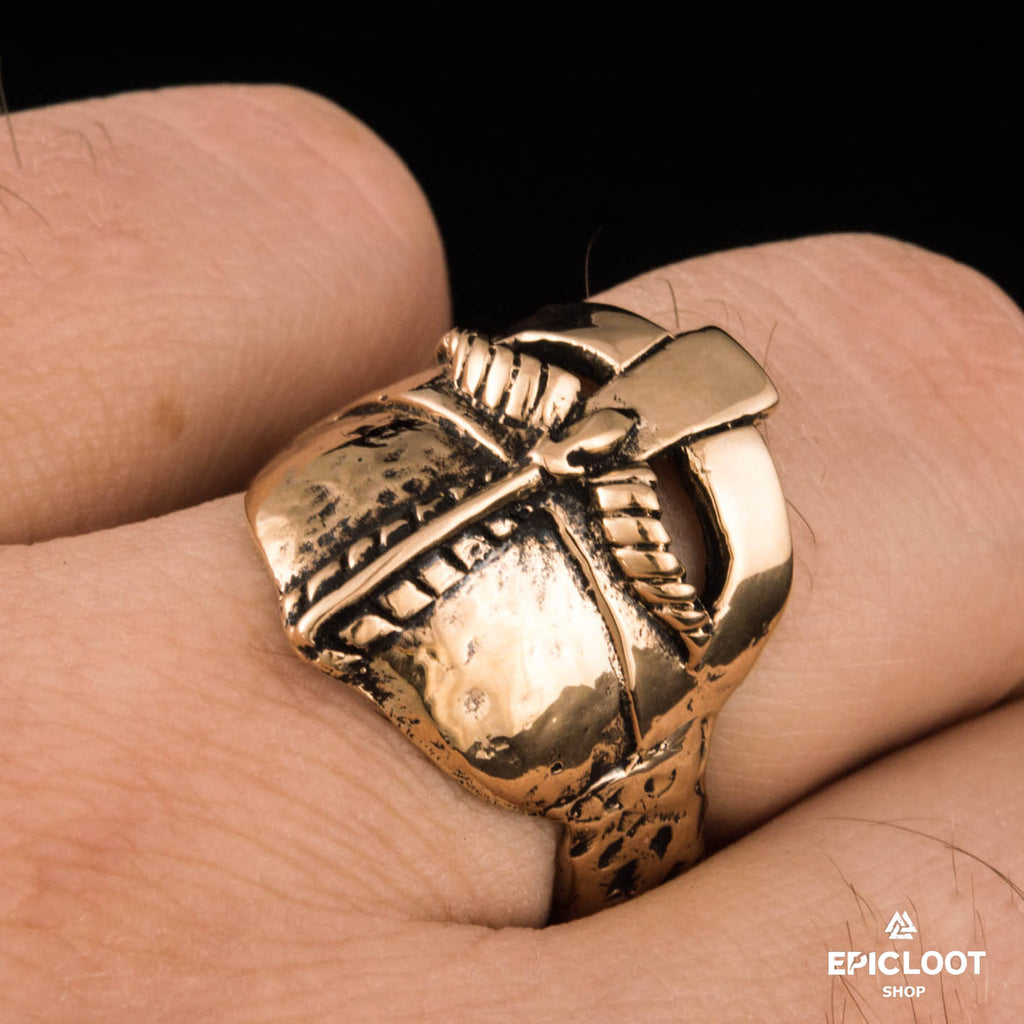 Viking Helmet Bronze Viking Ring