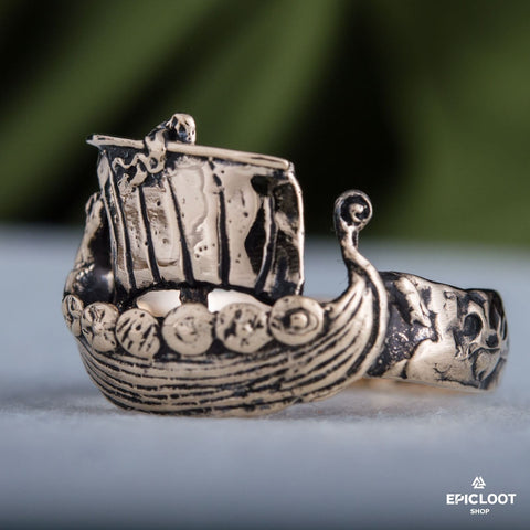 Viking Drakkar Ring Bronze Ring