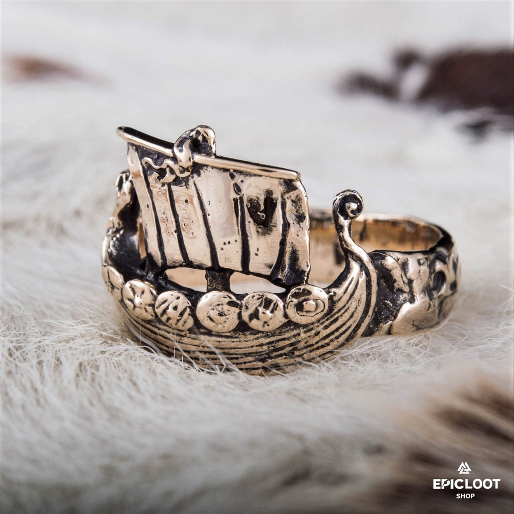 Viking Drakkar Ring Bronze Ring