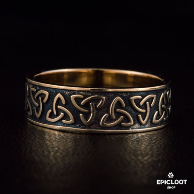 Triquetra Symbol Bronze Viking Ring