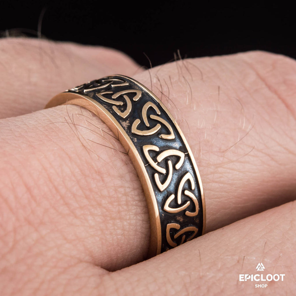 Triquetra Symbol Bronze Viking Ring