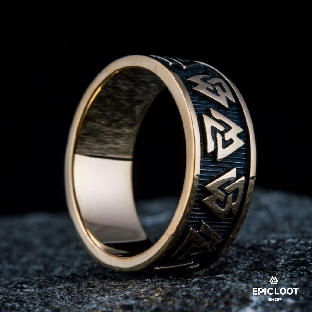 Valknut Symbol Viking Bronze Ring