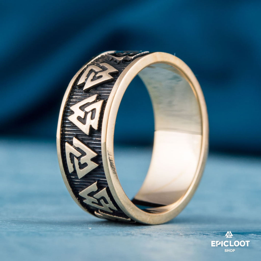 Valknut Symbol Viking Bronze Ring