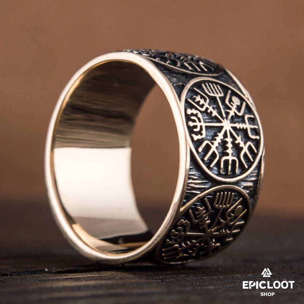 Vegvisir Compass Bronze Viking Ring