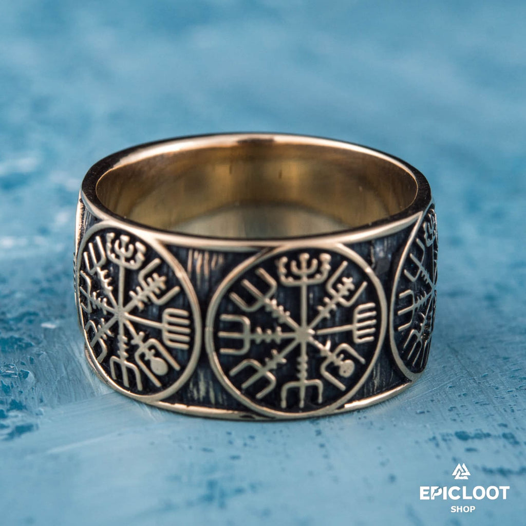 Vegvisir Compass Bronze Viking Ring