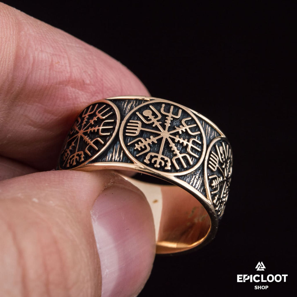Vegvisir Compass Bronze Viking Ring