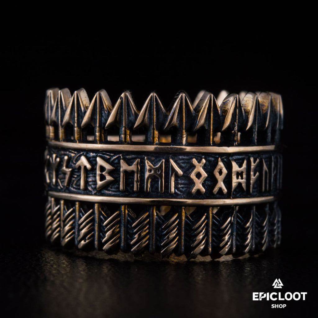 Arrows Ring Runic Bronze Viking Ring
