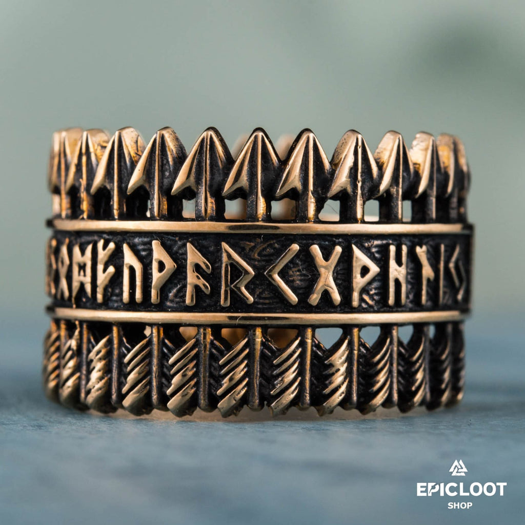 Arrows Ring Runic Bronze Viking Ring