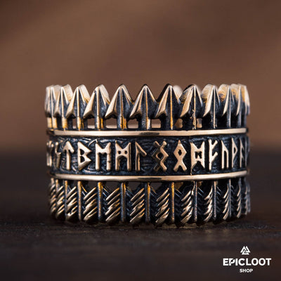 Arrows Ring Runic Bronze Viking Ring