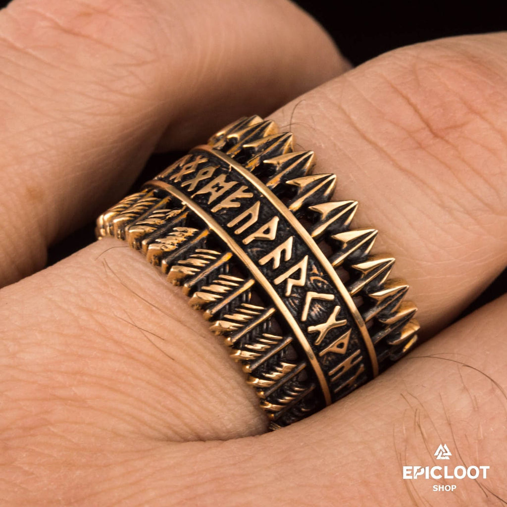 Arrows Ring Runic Bronze Viking Ring