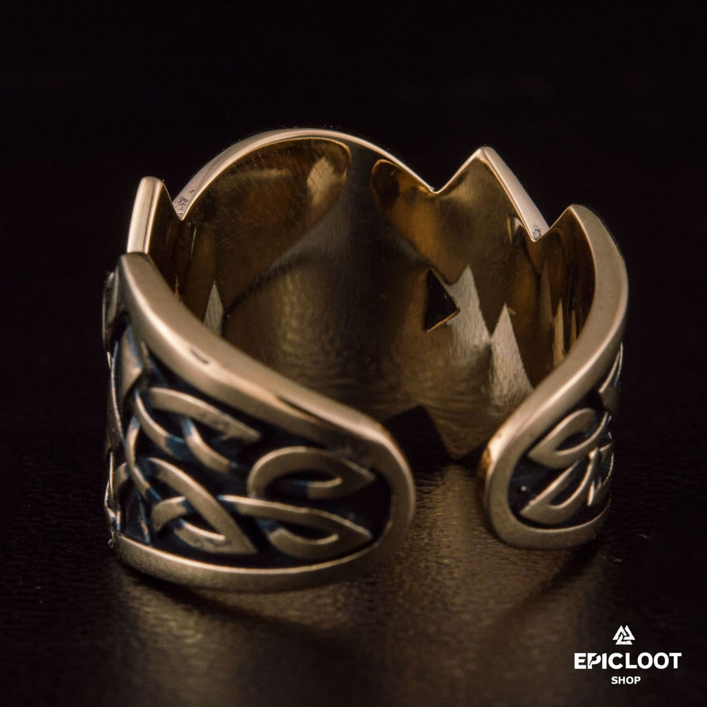 Helm Of Awe Symbol Norse Decoration Bronze Ring