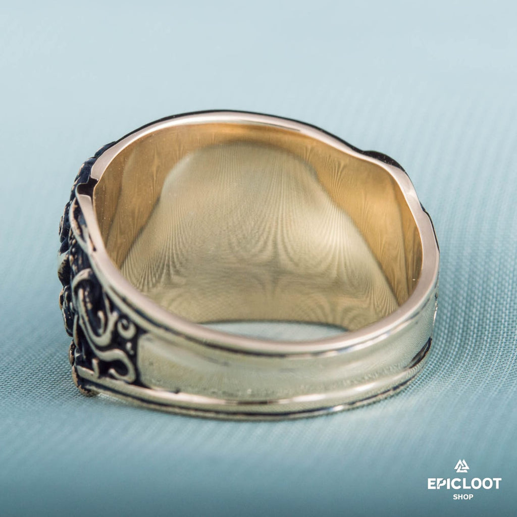 Vegvisir Symbol Norse Style Bronze Ring