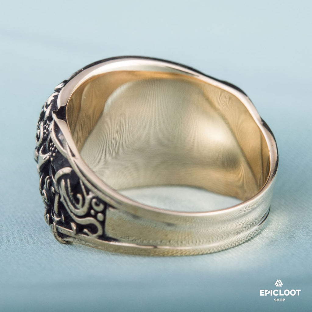 Valknut Ring Decorated Bronze Viking Ring