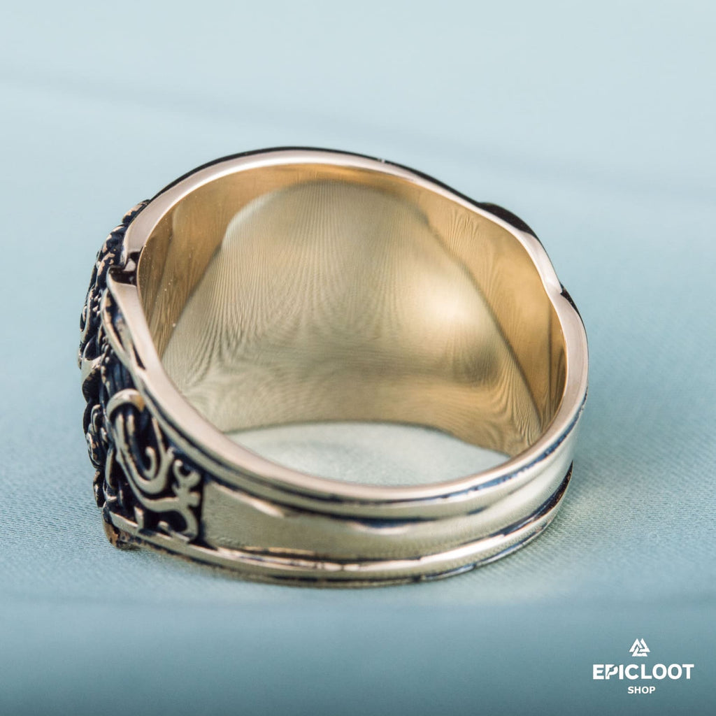 Sleipnir Symbol Decorated Bronze Ring