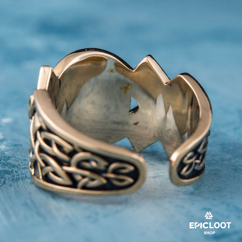 Vegvisir Symbol Norse Decoration Bronze Ring