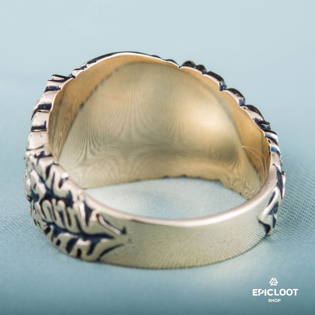Jormungandr Decorated Bronze Viking Ring
