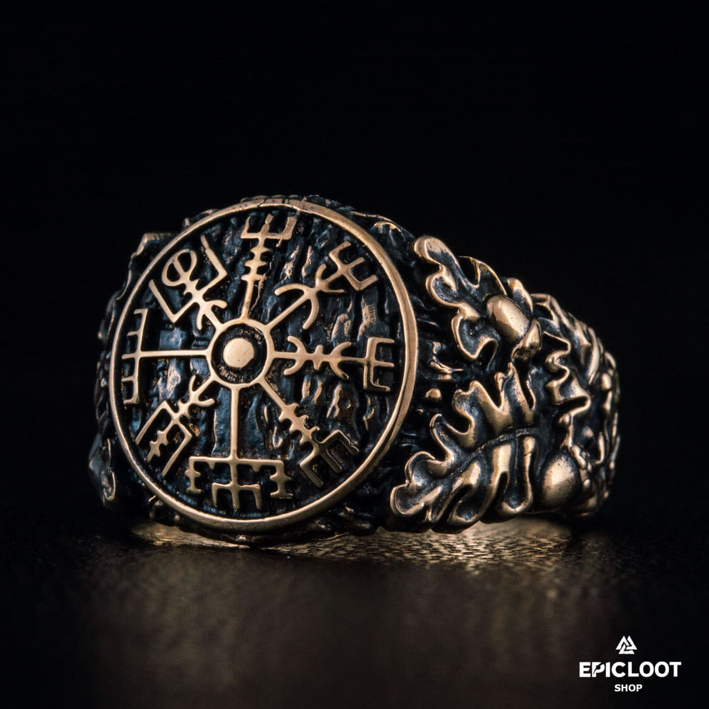 Vegvisir Symbol Bronze Viking Ring